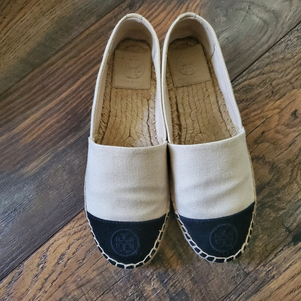 Tory Burch Color Block Canvas Espadrille Flats Si… - image 4